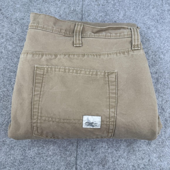 Eddie Bauer Pants Mens 40x32 Khaki Straight Fit Fleece Lined Outdoor Workwear - Picture 1 of 11
